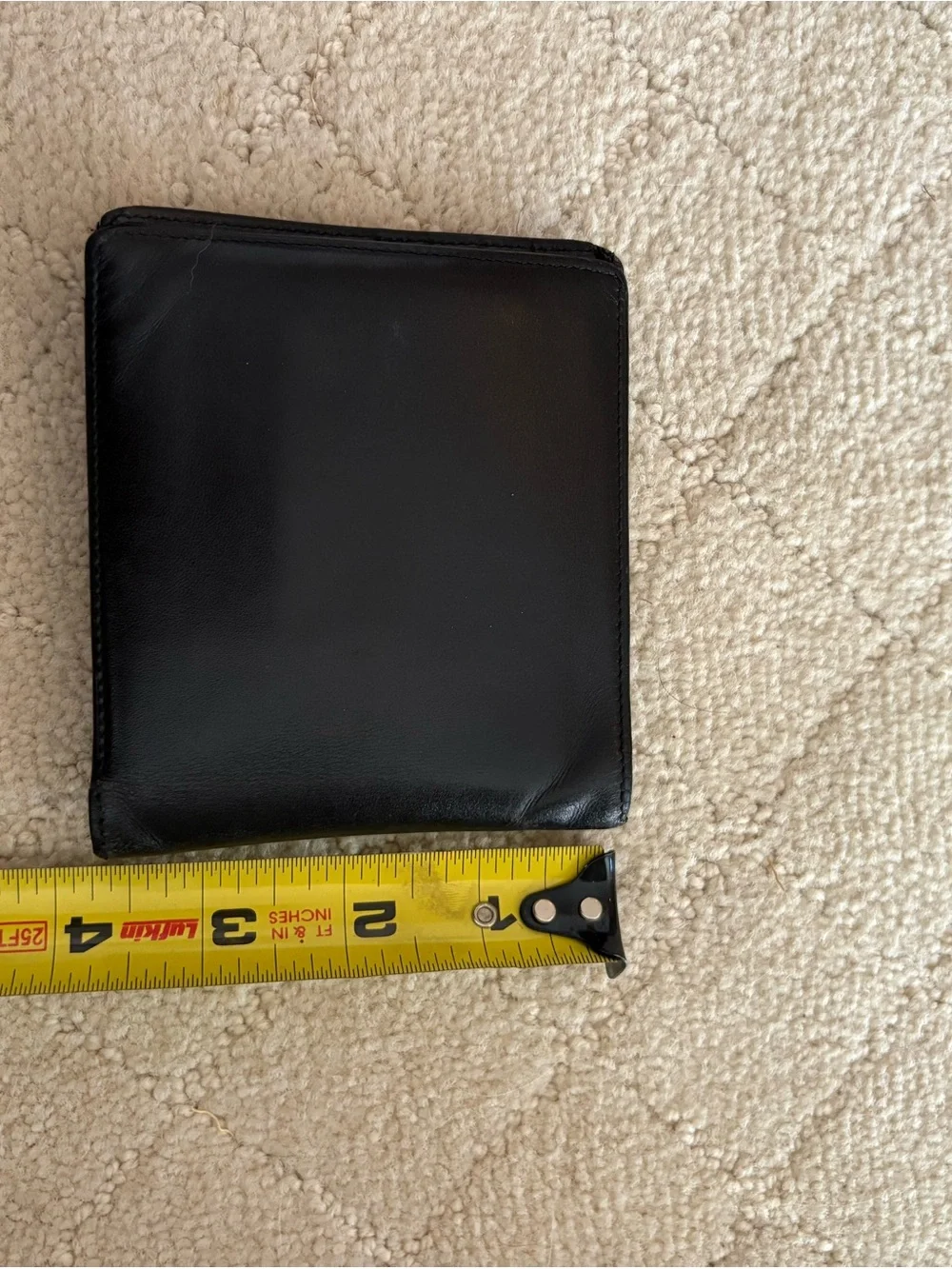 Cartier Black Leather Bi-Fold Card Holder with Gold Emblem